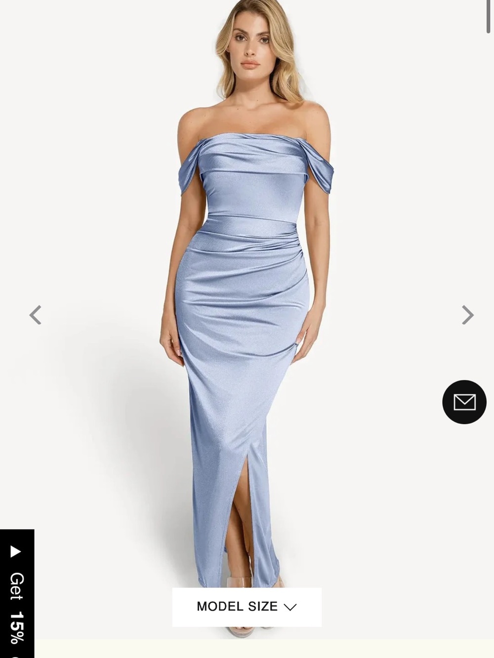 Not for sale Popilush Shapewear Off Shoulder Shine Ruched Sculpting Maxi Dress